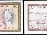 trois images différentes d'un billet de banque sur lequel figure le portrait d'une femme