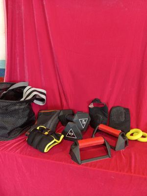 a lot of tools that are sitting on a red table