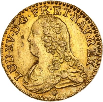 une pièce d'or à l'effigie d'une femme de profil