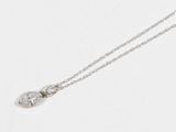 silver plated necklace with a single diamond pendant on a silver chain