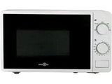 white microwave oven with electronic controls on a white background