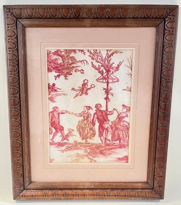 an image of a framed picture of a man and woman in a landscape