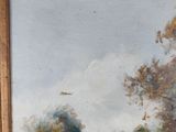 an image of a painting of a man riding a horse in a field