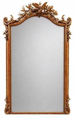 an image of a mirror with a gold frame on a white background