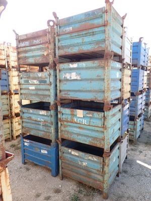 a stack of crates that are stacked on top of each other