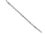 a close up of a silver bracelet on a white background