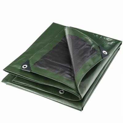 a close up of a green tarp on a white background