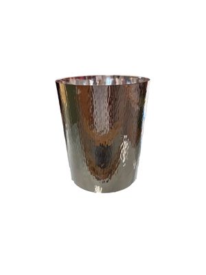 an image of a metallic cup with a white background