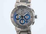 the stainless steel bracelet watch has a blue dial on the face
