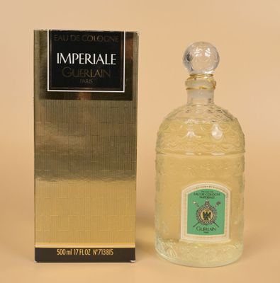 an image of a bottle of imperial cologne next to a box