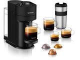 une cafetière noire avec quatre tasses de café à côté