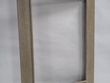 a wooden picture frame with a white background