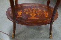 Jolie table d'appoint ovale en marqueterie - style français … (photo 3)