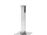 stainless steel table base with two legs and a square base