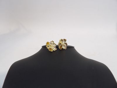 SONIA RYKIEL, boucles d'oreilles en métal doré, forme de fle…
