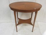 an image of a round table with a wooden top