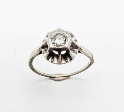 BAGUE en platine 850‰ sertie d'un diamant de taille brillant…