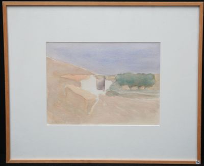 painting of a woman riding a horse on a beach in a white dress