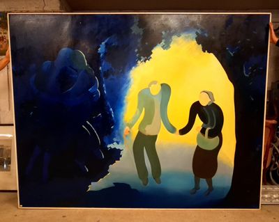 * Robert JONQUET (1920-2018) - Couple dans la lumière - Huil…