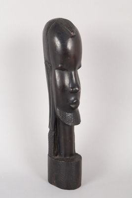 tête d'homme en ébène, h. 31.5 cm
