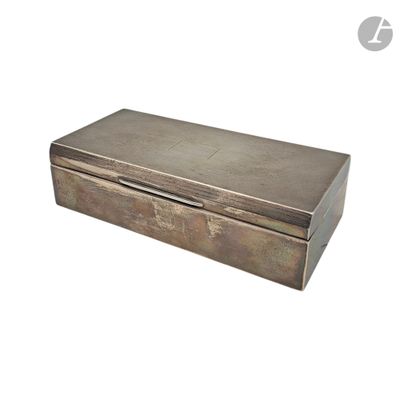 a metal box with a lid on a white background