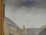 a picture of a painting of a horse and carriage in the street