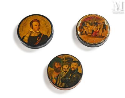 three buttons with a picture of a man and a woman on them