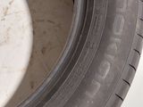 a tire that has been left on the side of the road