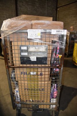 a cart that has a bunch of items in it
