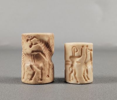 paire de tabatières chinoises en ivoire sculpté