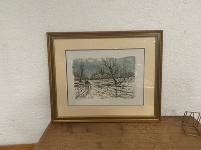 Robert L.P. LAVOINE (1916-1999) Foret de Barbizon enneigée