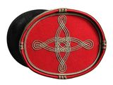 celtic cross in a red box on a white background