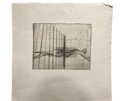 une photo en noir et blanc d'une feuille de papier sur laquelle figure un dessin