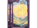 une image d'une affiche de voyage vintage représentant les Alpes françaises