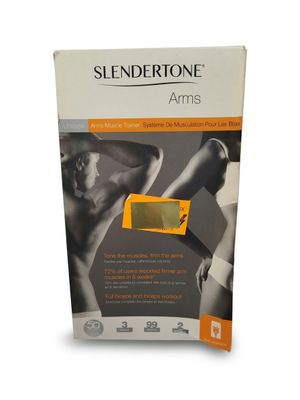 une image représentant une boîte de manchons Slendertone pour les bras sur fond blanc
