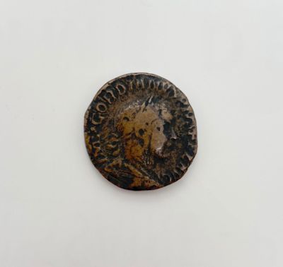 une vieille pièce de monnaie sur laquelle figure une tête de lion