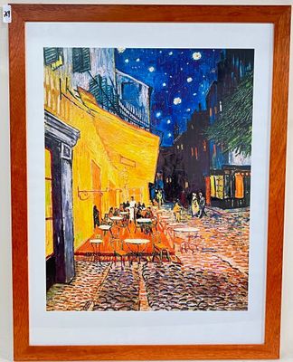 D'après Vincent Van Gogh. "Terrasse du café le soir, place d…