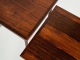 pair of mid - century modern walnut side tables, mid - century modern walnut side tables, mid - century modern walnut side tables, mid - century modern walnut side