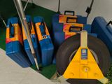 many different types of luggage on the ground next to each other