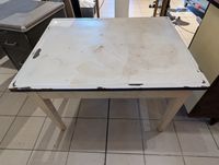 Ancienne table ouvrant à un tiroir, piètement bois et platea… (photo 5)
