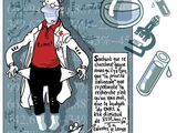 illustration représentant un homme en blouse blanche devant un microscope et un livre