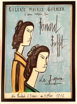 an image of a painting of two women with a blue background