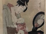 a painting of a woman holding a baby in her lap