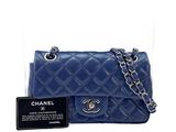 chanel blue quilted lambskin mini flap bag