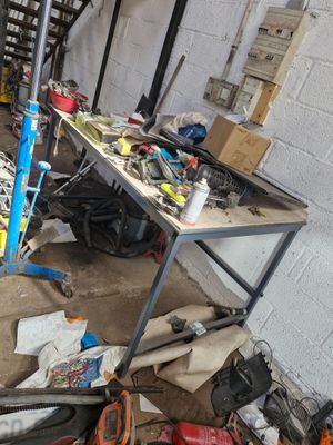a table with a lot of tools on it