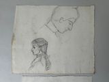 two drawings of a man and a woman are shown on a piece of paper