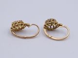 pair of 18k yellow gold earrings with diamonds