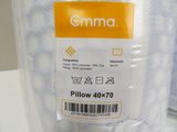a plastic container with a label on it sitting on a table