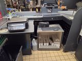 an image of a work station with a laptop and printer