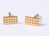 gold plated cufflinks with geometric design